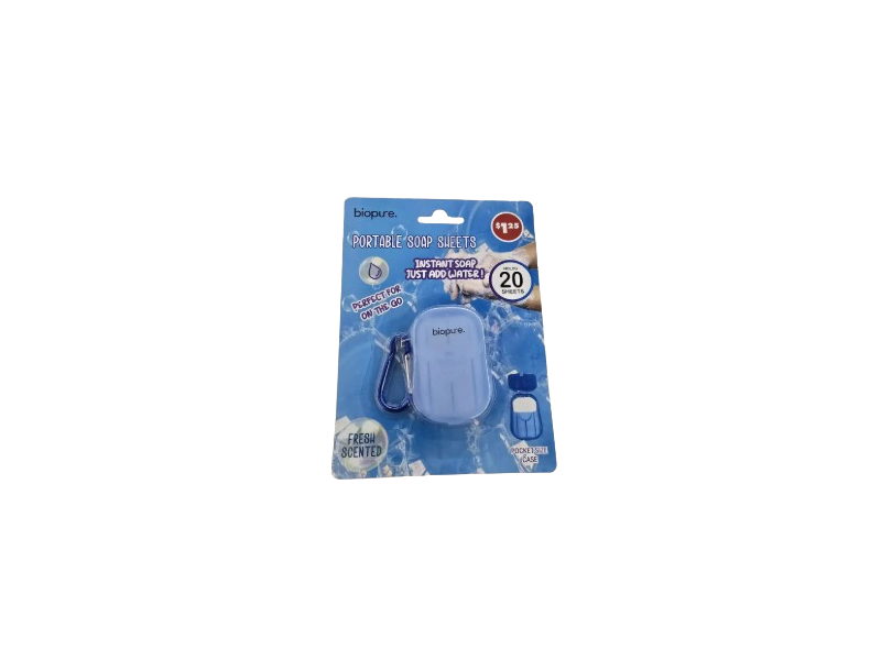 Biopure Portable Soap Sheets, Fresh Scented, 20 Count