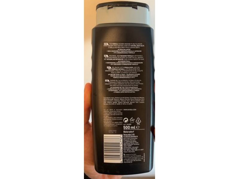 Nivea Men 3 In 1 Shower Gel, Rock Salts, 500 mL