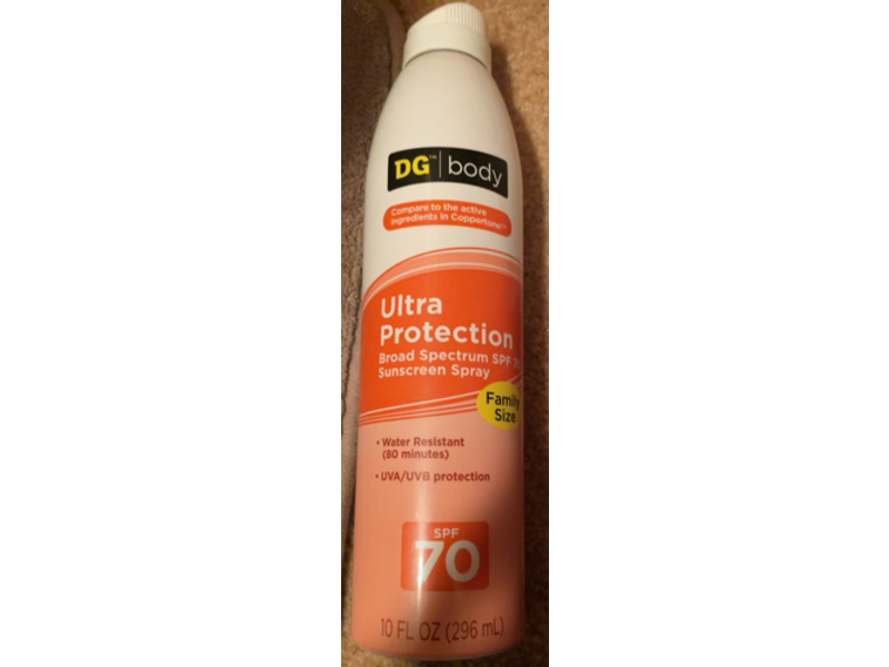 Dg Body Ultra Protection Sunscreen Spray, SPF 70, 10 fl oz/296 mL