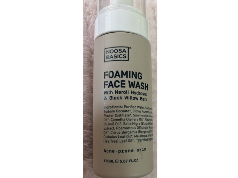Noosa Basics Foaming Face Wash, Neroli Hydrosol & Black Willow Bark, 5.07 fl oz/150 mL
