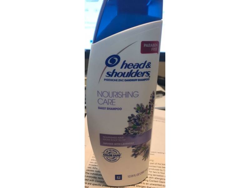 Head & Shoulders Pyrithione Zinc Dandruff Shampoo, Nourishing Care, Lavender, 12.8 fl oz/380 mL