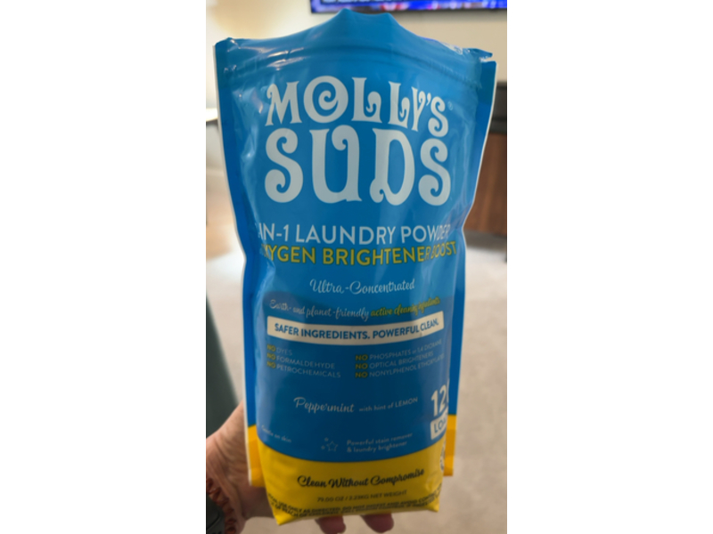 Molly's Suds 2-in-1 Laundry Powder, Peppermint, 120 Loads, 79.00 oz/2.23 kg