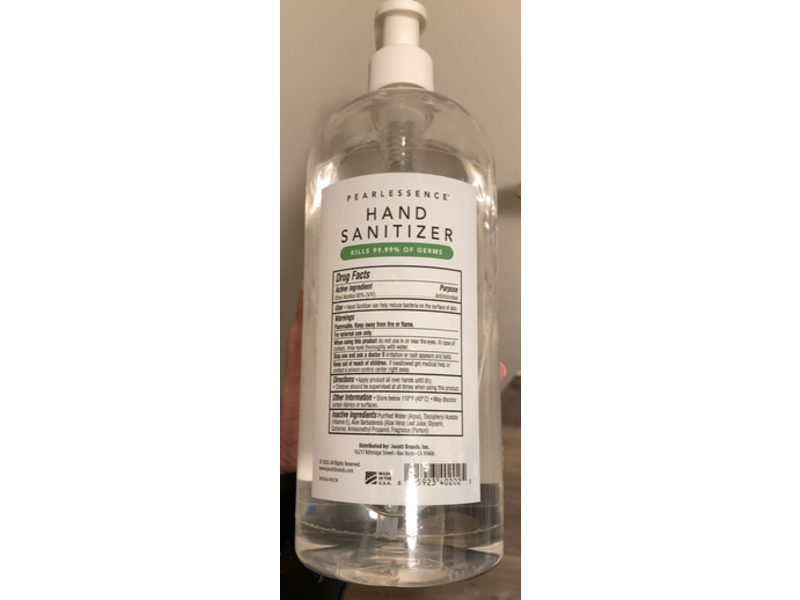 Pearlessence Hand Sanitizer, Aloe Vera, 32 fl oz/946 mL