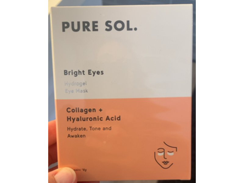 Pure Sol. Bright Eyes Hydrogel Eye Mask, Collagen + Hyaluronic Acid, 8 g