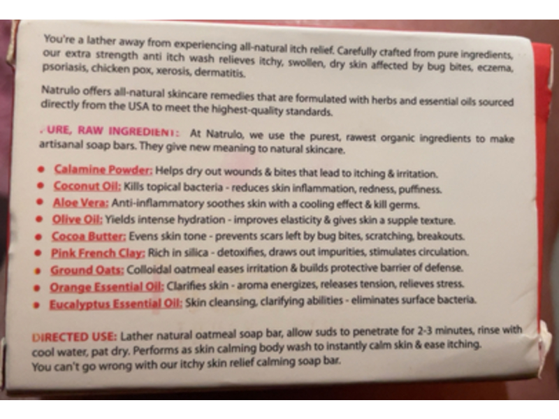 Natrulo Natural Anti Itch Calamine Soap, 4 oz