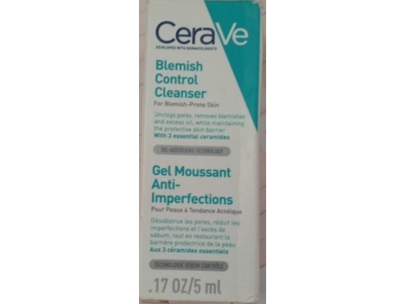CeraVe Blemish Control Cleanser, 0.17 fl oz/5 mL