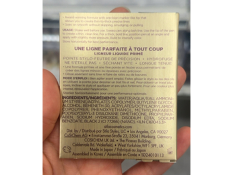 Stila Stay All Day Waterproof Liquid Eyeliner, Intense Black, 0.008 fl oz/0.25 mL