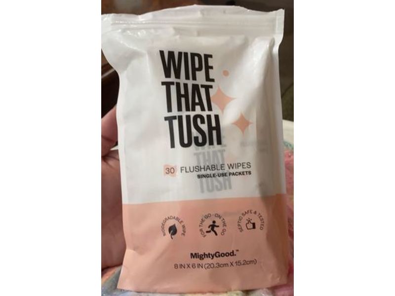 Mighty Good Wipe That Tush Single Use Flushable, 30 Counts