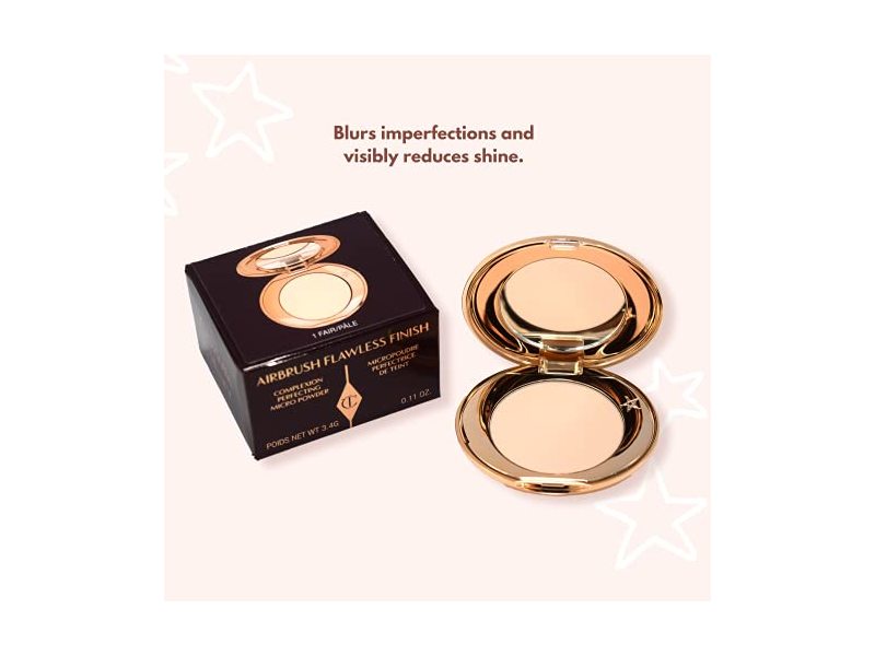 Charlotte Tilbury Mini Airbrush Flawless Finish Setting Compact Powder, 1 Fair, 0.11 oz/3.4 g