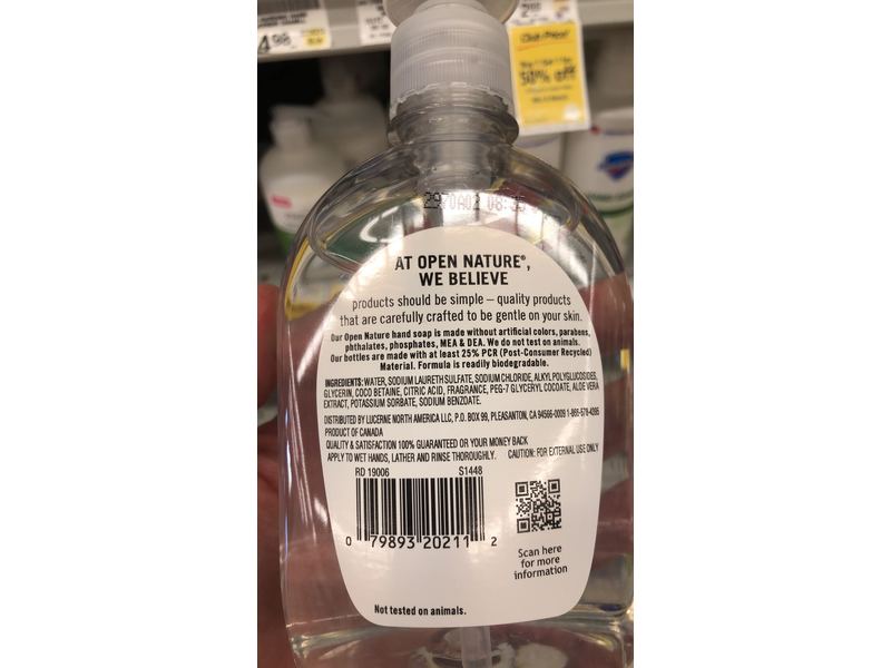 Open Nature Hand Soap, Rosemary & Mint, 12 fl oz/354 mL