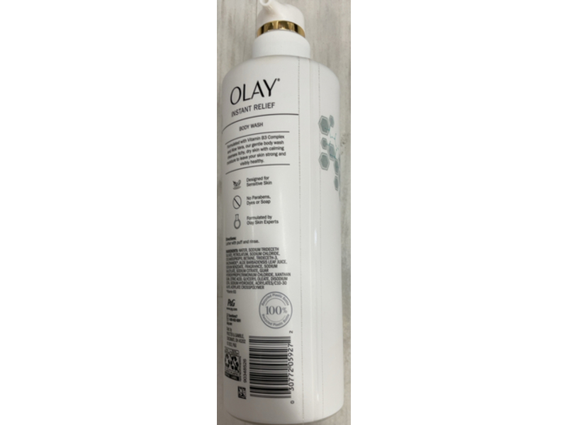 Olay Instant Relief Body Wash Vitamin B3 Complex & Aloe Vera, Itchy Dry Skin, 20 fl oz/591 mL