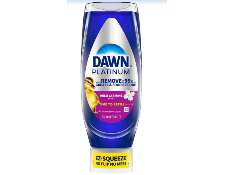 Dawn Platinum Ez-Squeeze Dishwashing Liquid Soap, Wild Jasmine, 18 fl oz/532 mL, Pack Of 6