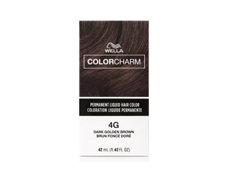 Wella Colorcharm Permanent Liquid Hair Color, 4G Dark Golden Brown, 1.42 fl oz/42 mL