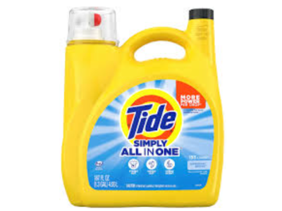 Tide Simply All In One Liquid Laundry Detergent, Loads 153, 167 fl oz/4.93 L