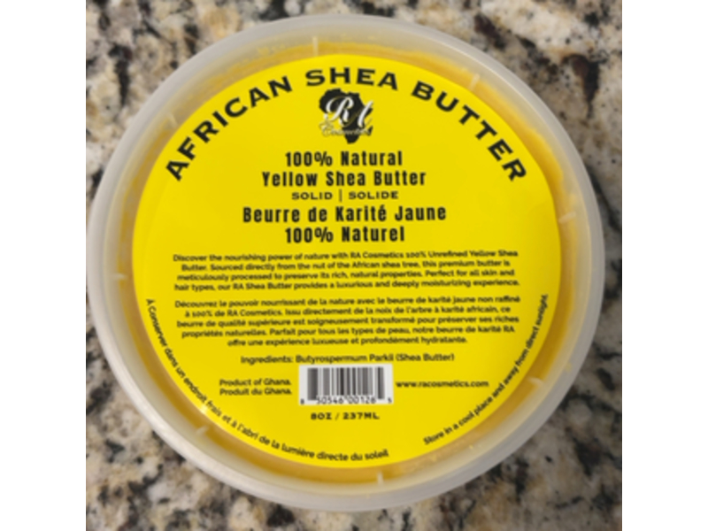 RA Cosmetic's 100% Natural Yellow Shea Butter, 8 oz/237 mL