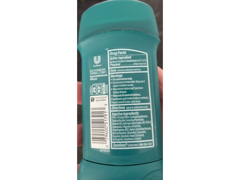 Degree Ultra Fresh Antiperspirant Deodorant, Cool Rush, 2.7 oz/76 g, Pack Of 2