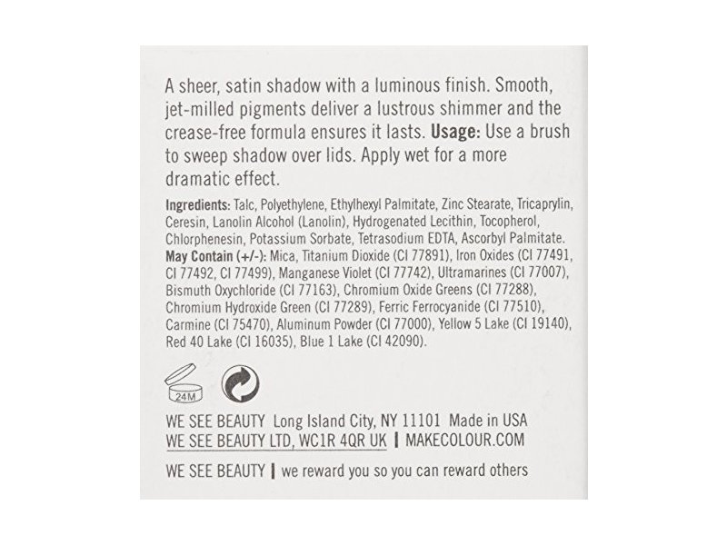 MAKE Cosmetics Satin Finish Eye Shadow, Yellow Brick Road, 0.1 oz/2.8 g