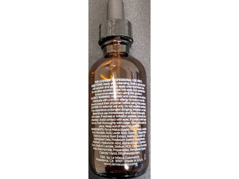 Le Mieux AML20 Peel Solution, Azelaic + Mandelic + lactic, 2 fl oz/60 mL