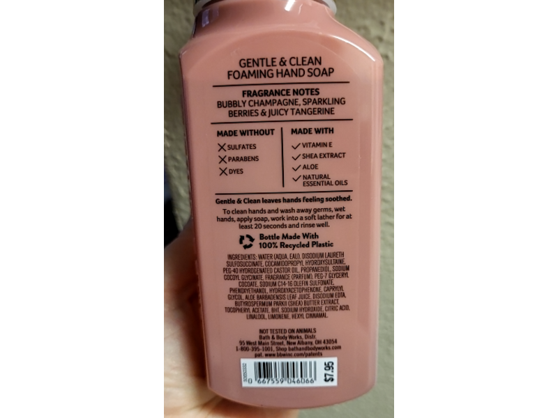Bath & Body Works Gentle & Clean Foaming Hand Soap, Champagne Toast, 8.75 fl oz/259 mL