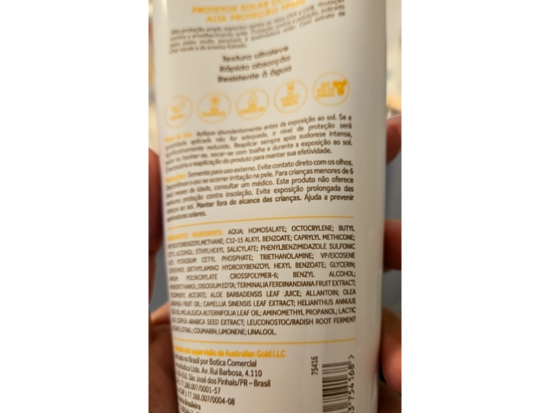 Australian Gold Protetor Solar Corporal Gel Creme, SPF 50, 200 g