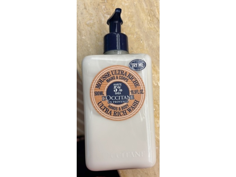 L'Occitane En Provence Shea Butter Ultra Rich Hand & Body Wash, 16.9 fl oz/500 mL