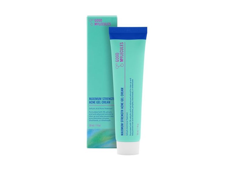 Good Molecules Maximum Strength Acne Gel Cream, 2% Salicylic Acid, 1 fl oz/30 mL