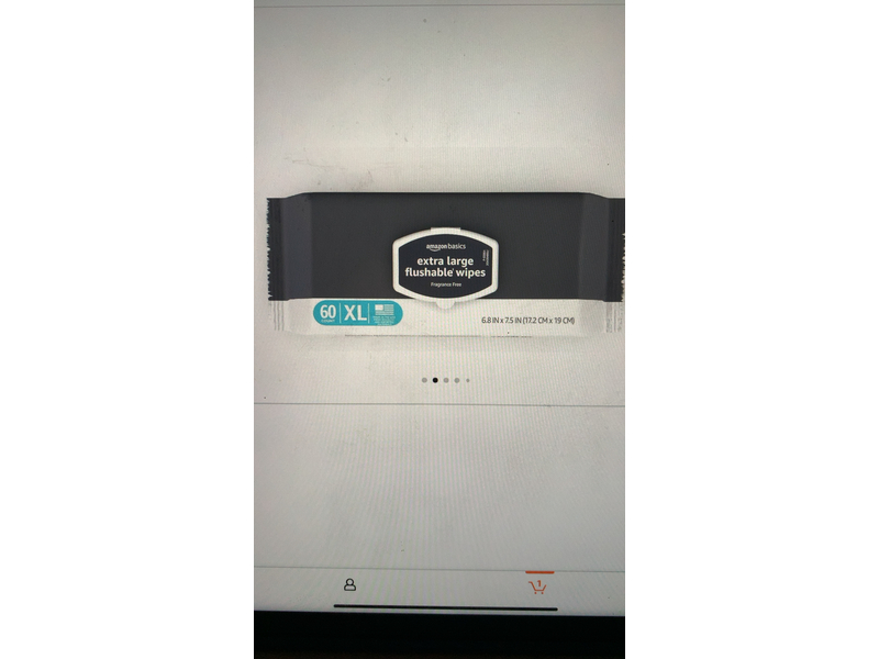 Amazon Basics Extra Large Flushable Wipes, Fragrance Free, 60 Count