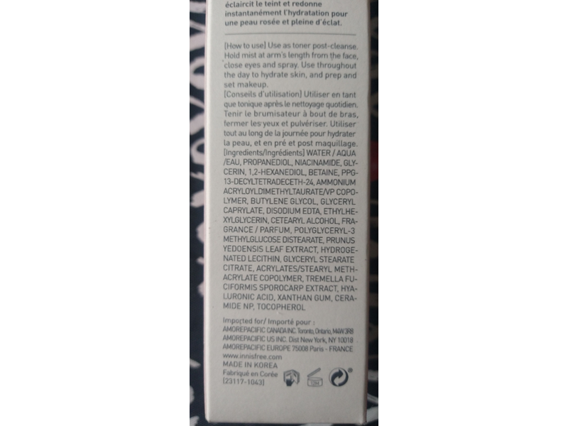 Innisfree Dewy Glow Facial Mist, Jeju Cherry Blossom, 4.05 fl oz/120 mL