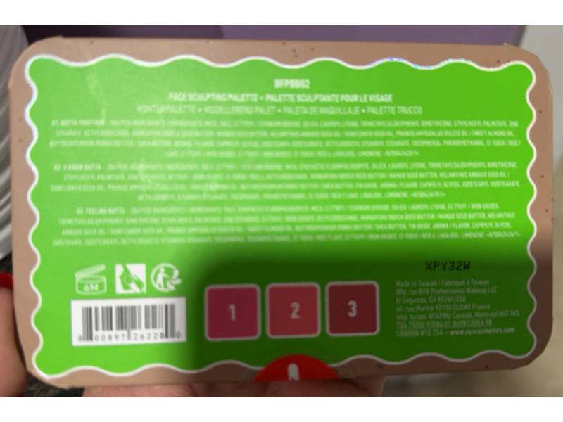 Nyx Professional Makeup Face Sculpting Buttermelt Palette, Dark, 0.14 oz/4 g