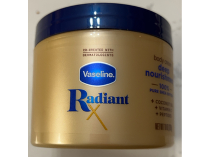 Vaseline Radiant X Deep Nourishment Body Cream, Shea Butter, 10 oz/283 g