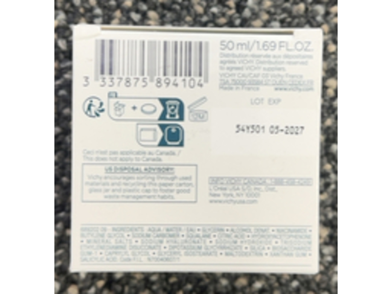 Vichy Laboratoires Mineral 89 48H Moisture Matte Sorbet, 1.69 fl oz/50 mL