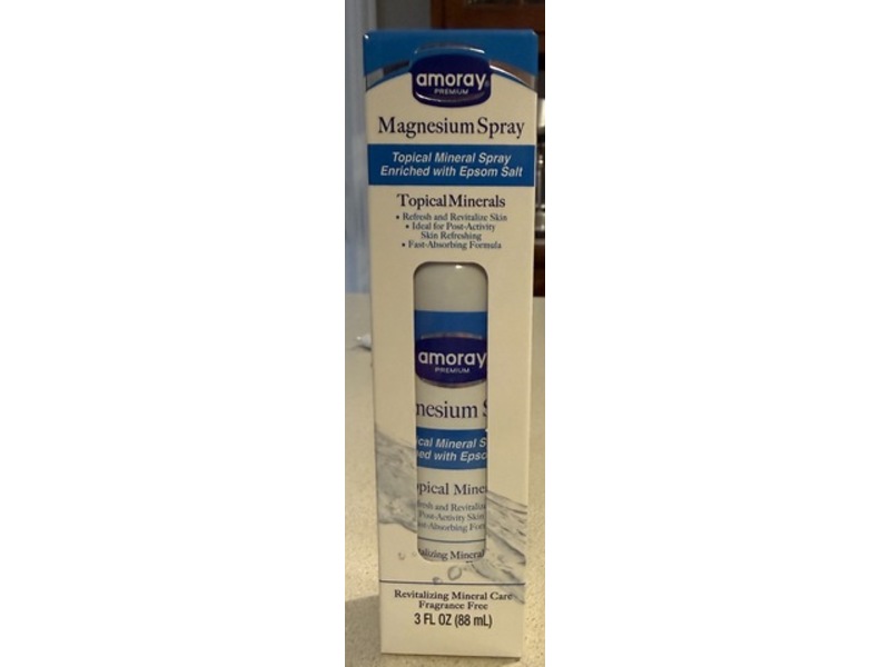 Amoray Premium Topical Mineral Magnesium Spray, Fragrance Free, 3 fl oz/88 mL