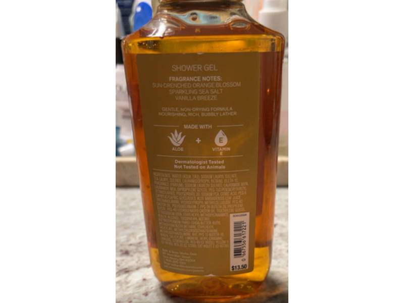 Bath & Body Works Shower Gel, Sunkissed, Aloe + Vitamin E, 10 fl oz/295 mL