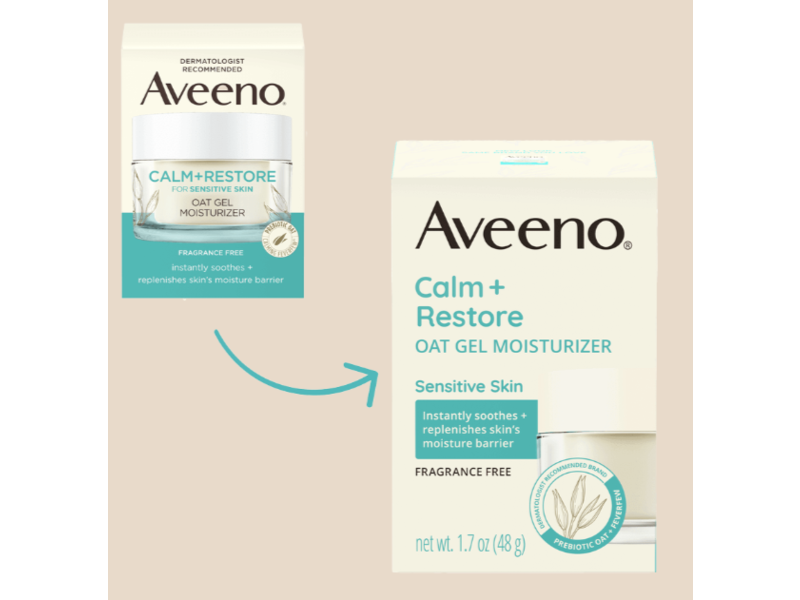 Aveeno Calm + Restore Oat Gel Moisturizer, Fragrance Free, 1.7 oz/48 g