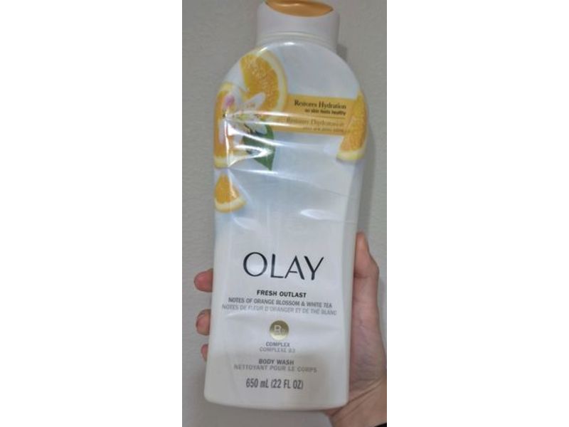 Olay Fresh Outlast Body Wash, Orange Blossom & White Tea, 22 fl oz/650 mL