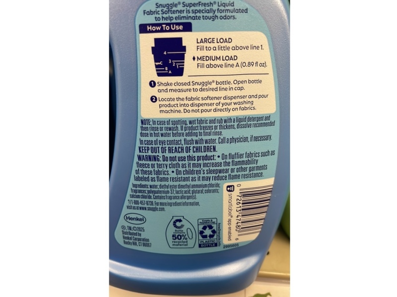 Snuggle + Superfresh Liquid Fabric Conditioner, Spring Burst, 30 Loads, 26.8 fl oz/792 mL