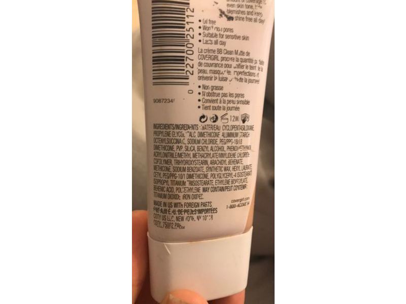 CoverGirl Clean Matte BB Cream, 520 Light, 1 fl oz/30 mL.