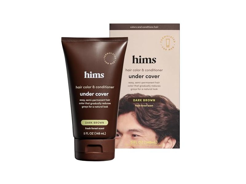 Hims Under Cover Hair Color & Conditioner, Dark Brown, Fresh Forest Scent, 5 fl oz/148 mL