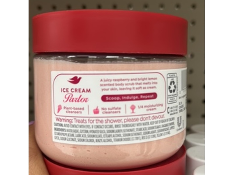 Dove Ice Cream Parlor Body Scrub, Raspberry Sorbet, 15 oz
