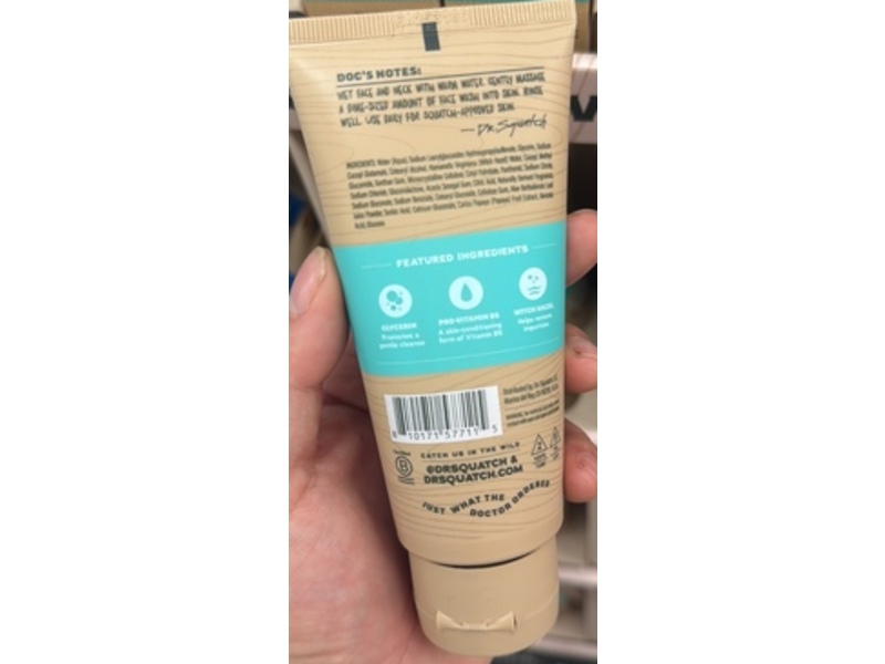 Dr. Squatch Refreshing Face Wash, Coconut Castaway, 4 fl oz/118 mL