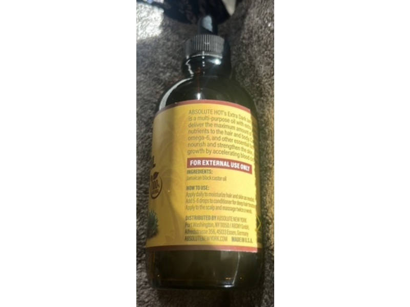 Absolute Hot Jamaican Black Extra Dark Castor Oil, 4 fl oz/120 mL