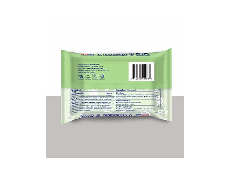 Germisept Advanced 75% Alcohol Antiseptic Hand Sanitizer Wipes (50 Count)