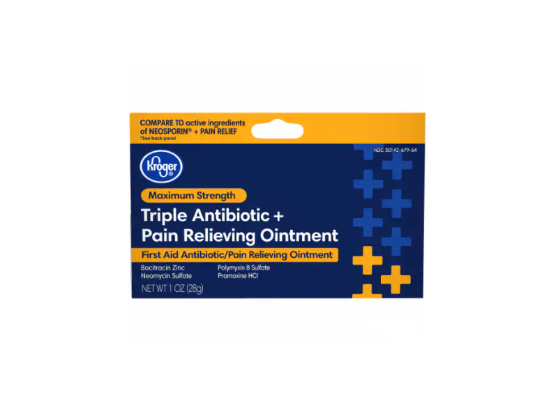 Kroger Maximum Strength Triple Antibiotic+ Pain Relieving Ointment, 1 oz/28 g