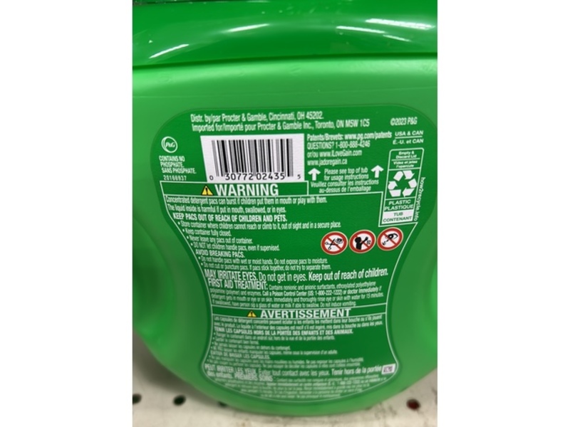Gain +Odor Defense 3-In-1 Laundry Detergent Pacs, Super Fresh Blast, 60 Loads, 42 oz/1.21 kg