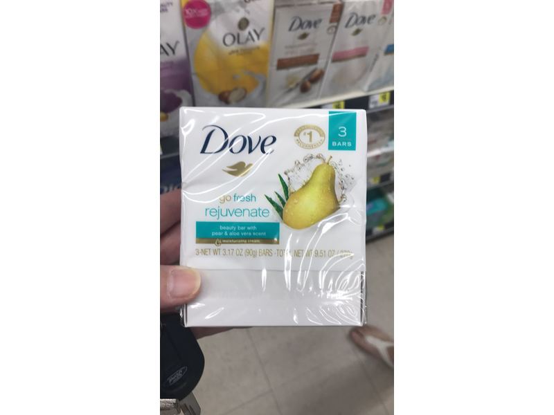 Dove Go Fresh Beauty Bar, Peer and Aloe Vera, 3.17 oz/90 g, Pack Of 3