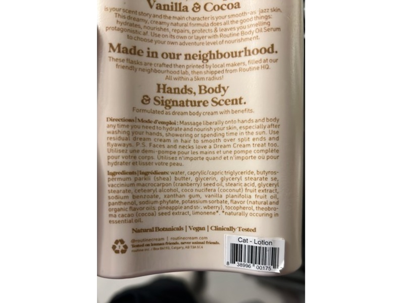 Routine Cat Lady Natural Body Cream, 350 mL