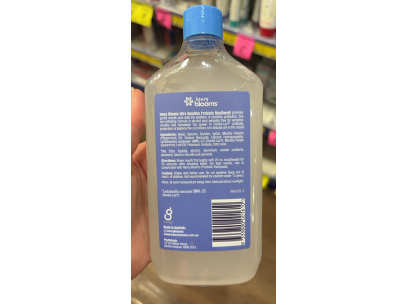 Henry Blooms Probiotic Mouthwash, Ultra Sensitive, 375 mL