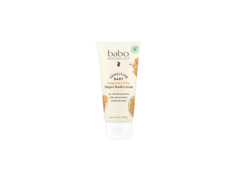 Babo Botanicals Sensitive Baby Diaper Rash Cream, Fragrance Free, 3 oz/85 g