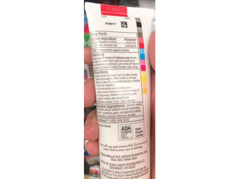 Burt's Bees Kids Fluoride Toothpaste, Fruit Fusion, 4.2 oz/119 g