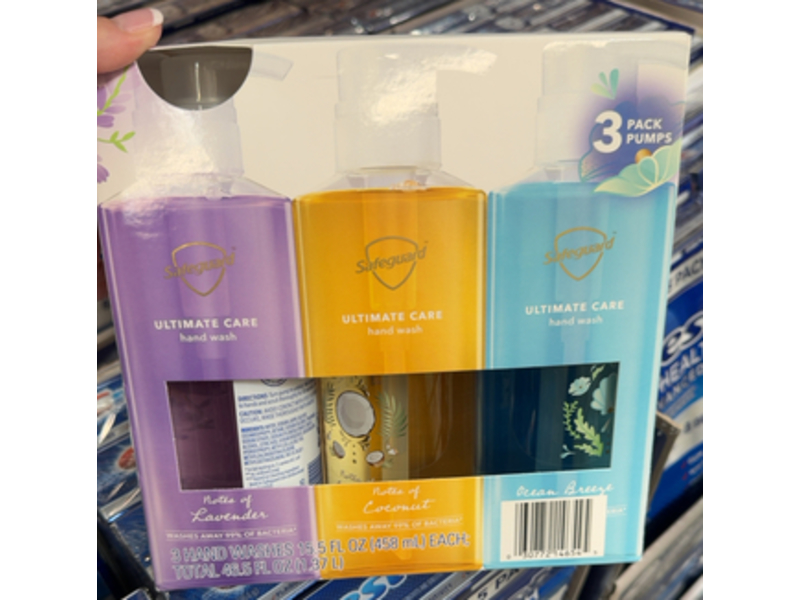 Safeguard Ultimate Care Hand Wash Trio, Notes Of Lavender + Coconut & Ocean Breeze, 15.5 fl oz/458 mL